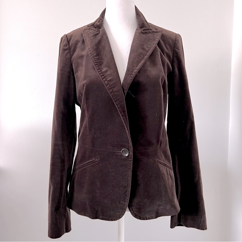 DKNY brown velvet blazer size 2